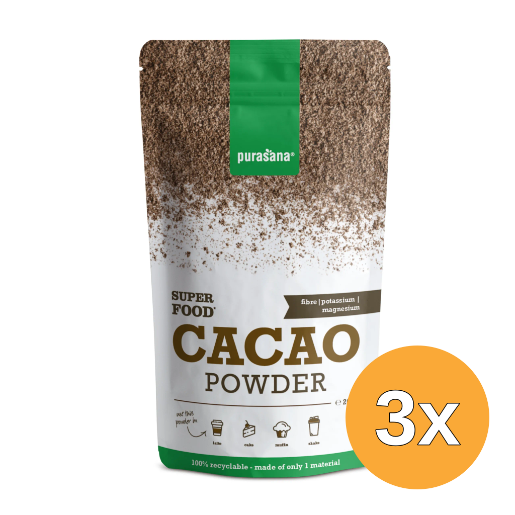 3x Purasana Cacaopoeder (200 gr)