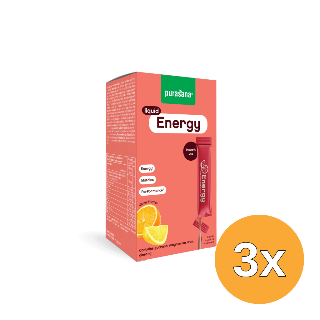 3x Purasana Energy Liquid Gelstick 10ml (15 stuks)