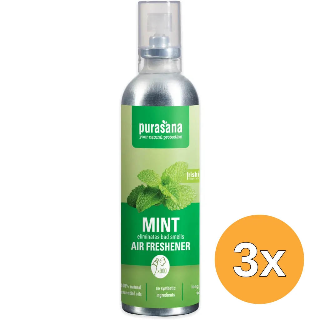 3x Purasana Frishi Luchtverfrisser Mint/Desodorisant Menthe (100 ml)