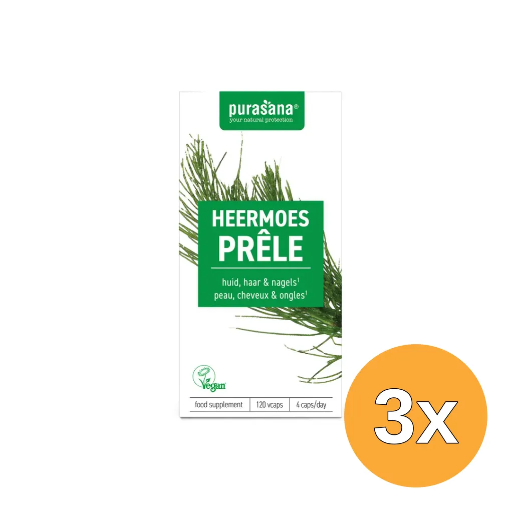 3x Purasana Heermoes/Prele Vegan Bio (120 vega capsules)