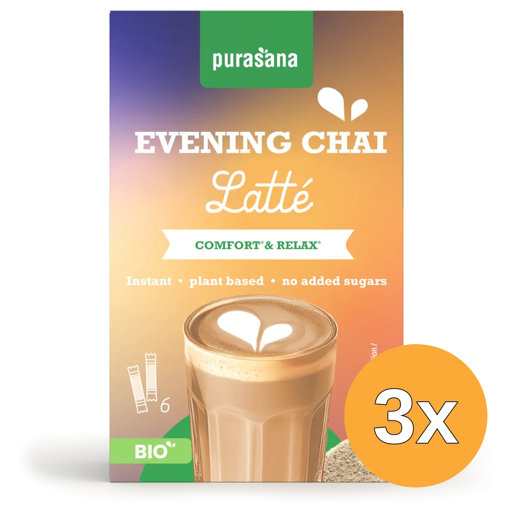 3x Purasana Instant Evening Chai Latte 6x10g Bio (60 gr)