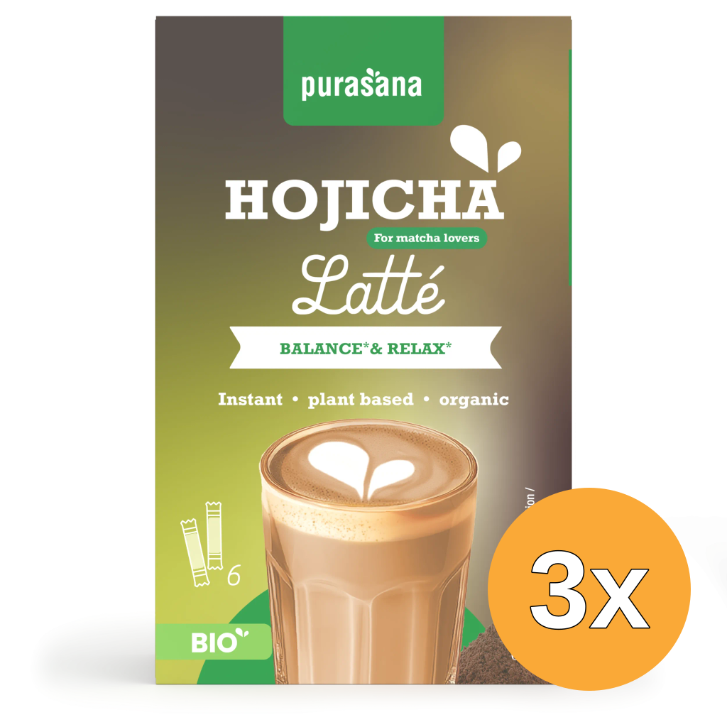3x Purasana Instant Hojicha Latte 6x10g Bio (60 gr)
