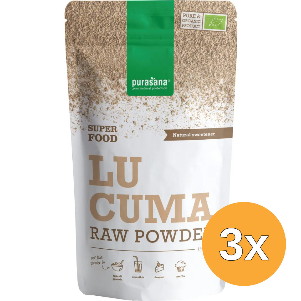 3x Purasana Lucuma Poeder/Poudre Vegan Bio (200 gr)