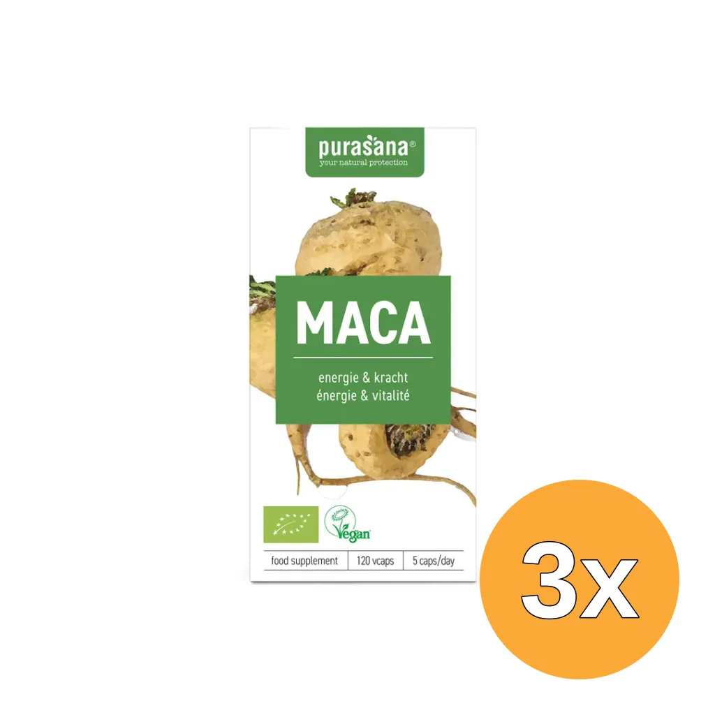 3x Purasana Maca Vegan Bio (120 vega capsules)