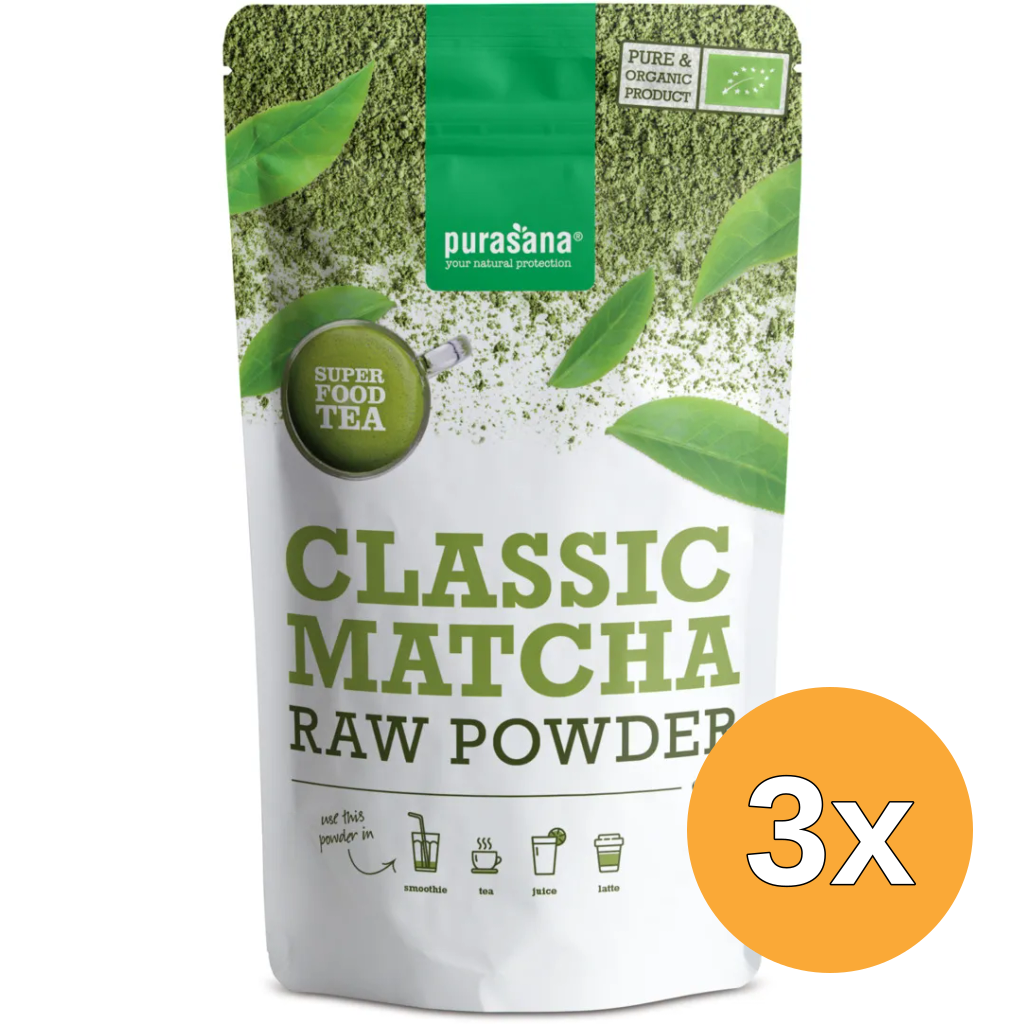 3x Purasana Matcha Classic Poeder - Vegan Bio (75 gr)