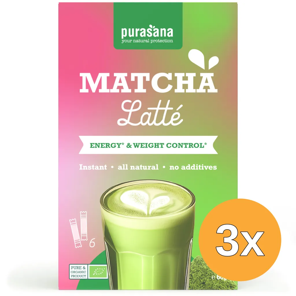 3x Purasana Matcha Latté Bio (6 x 10 gr)