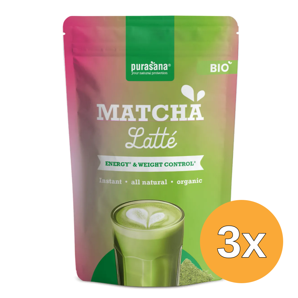 3x Purasana Matcha Latté Poeder (100 gr)