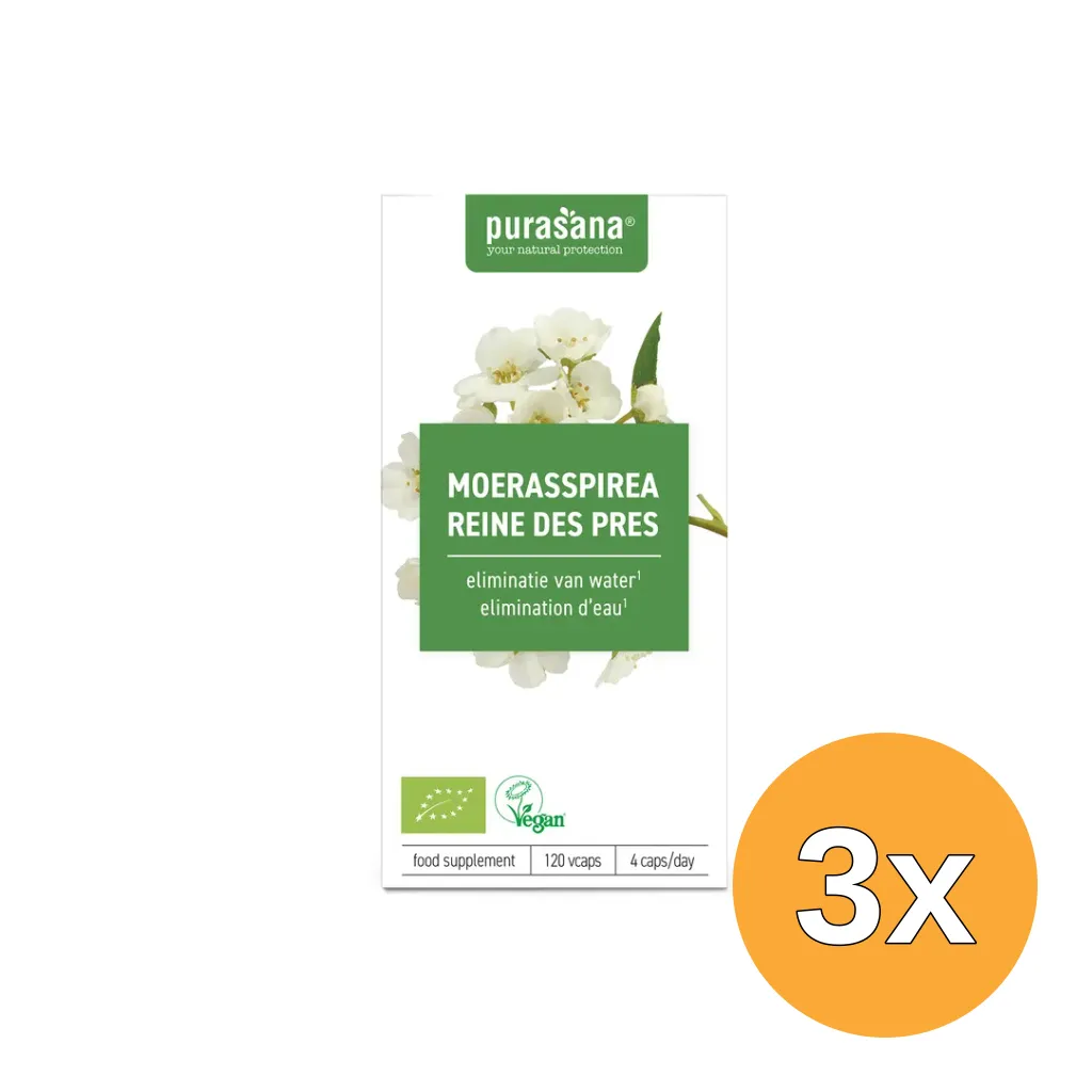 3x Purasana Moerasspirea/Reine Des Pres Vegan Bio (120 vega capsules)
