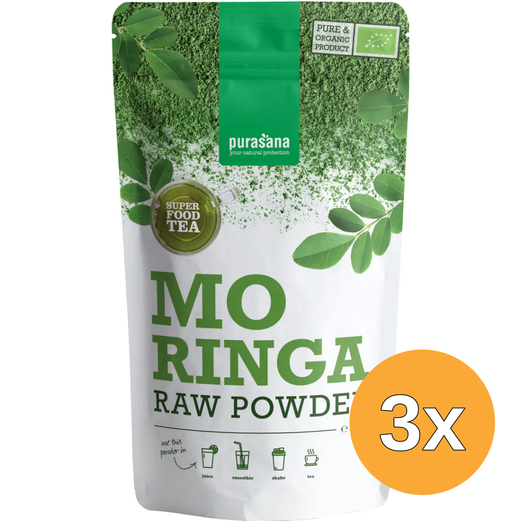 3x Purasana Moringa Poeder - Vegan Bio (200 gr)