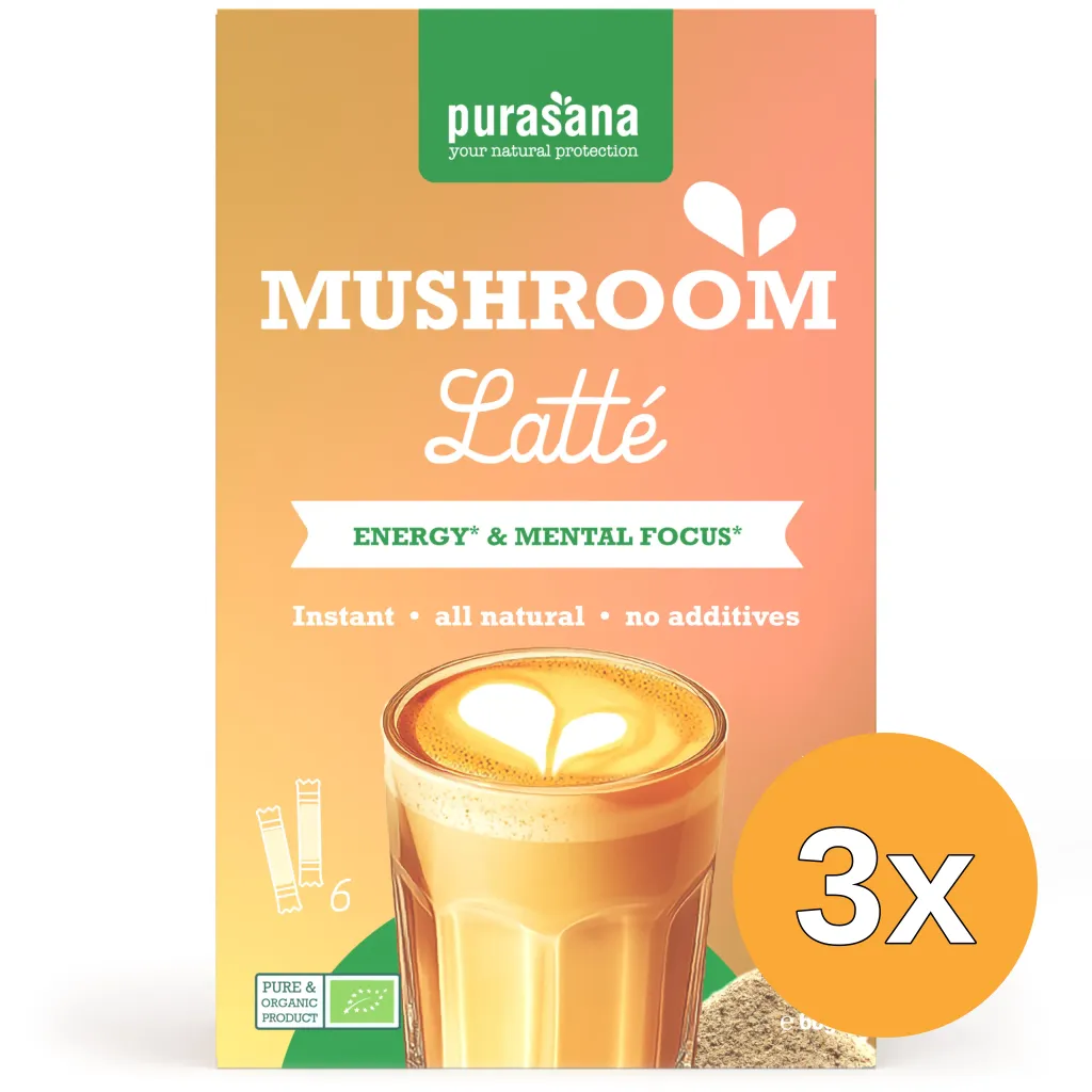 3x Purasana Mushroom Latté Bio (6 x 10 gr)