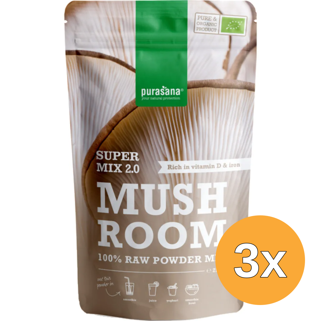 3x Purasana Mushroom Mix 2.0 Vegan Bio (250 gr)
