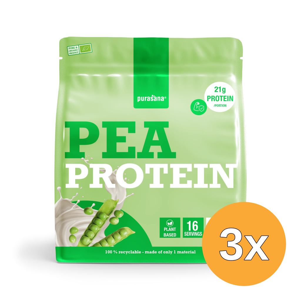 3x Purasana Plant Protein Erwt Natuur Bio (400 gr)