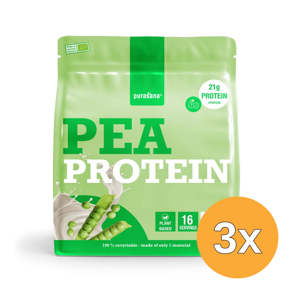 3x Purasana Plant Protein Erwt Natuur Bio (400 gr)
