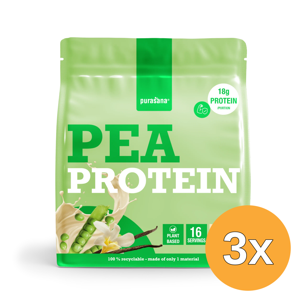 3x Purasana Plant Protein Erwt Vaniille (400 gr)