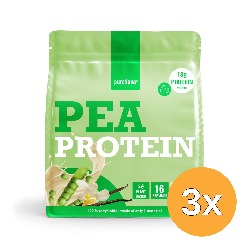 3x Purasana Plant Protein Erwt Vaniille (400 gr)