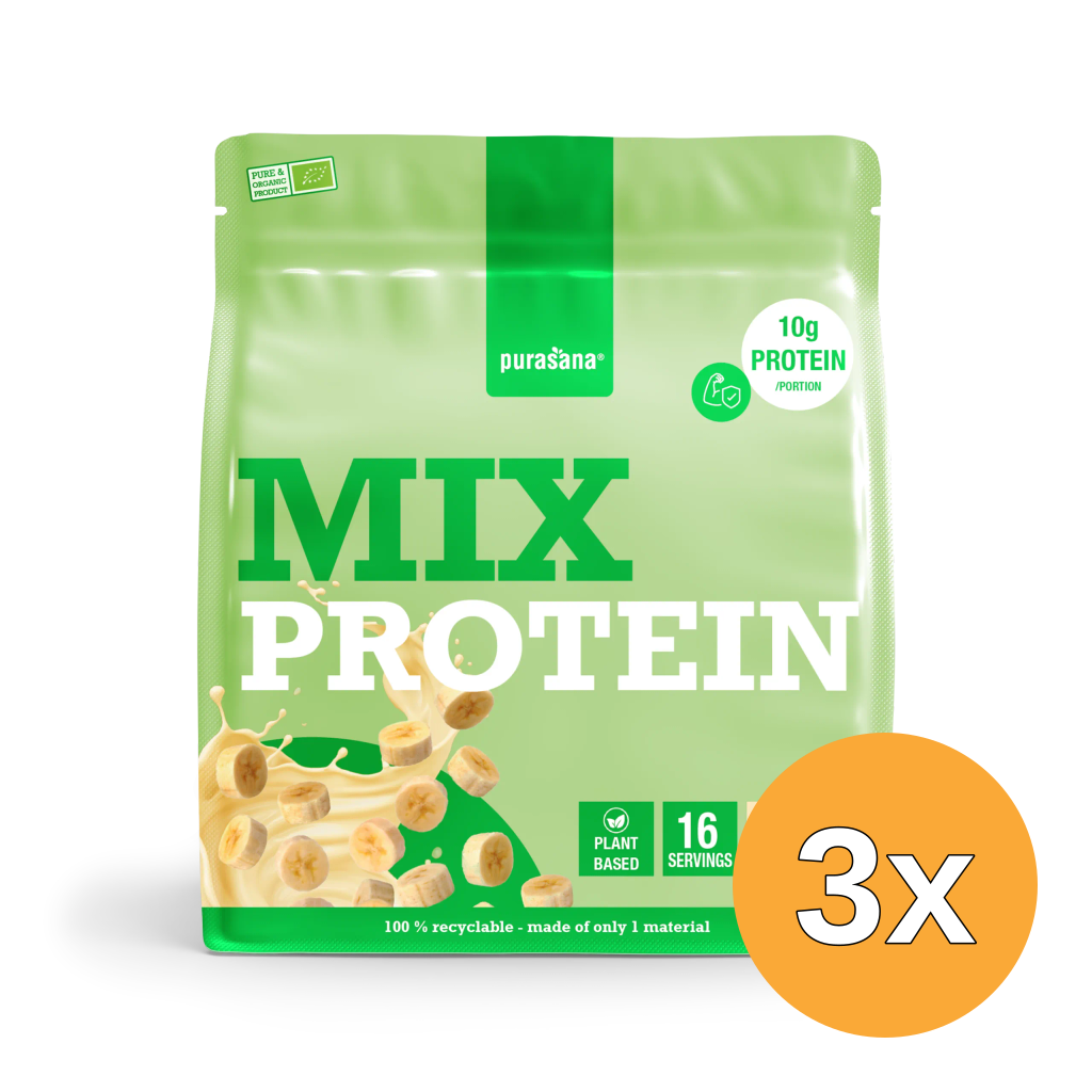 3x Purasana Plant Protein Mix Banaan Bio (400 gr)