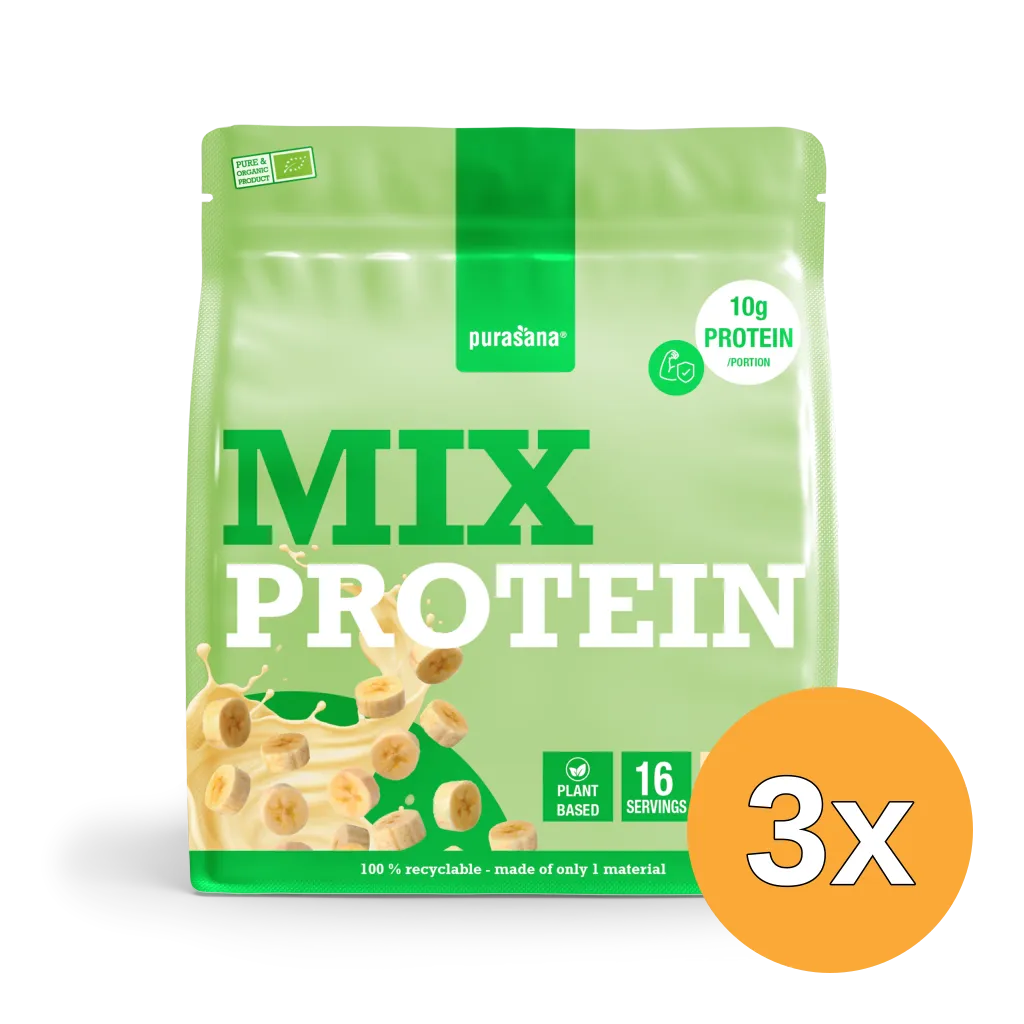 3x Purasana Plant Protein Mix Banaan Bio (400 gr)