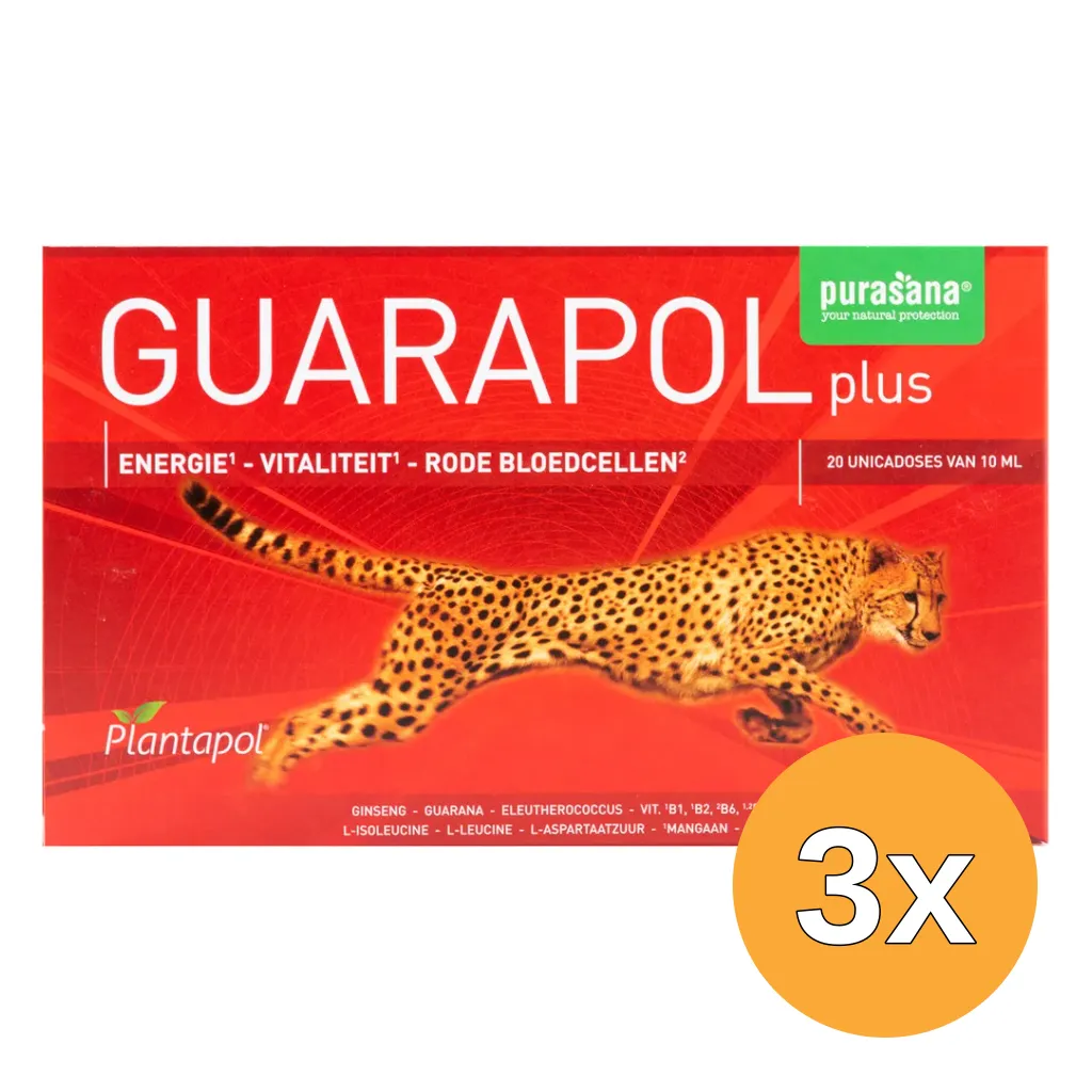 3x Purasana Plantapol Guarapol Plus (20 stuks)