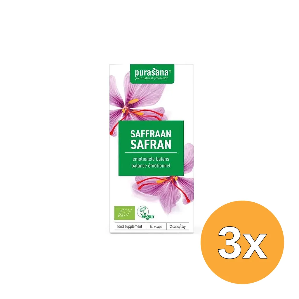 3x Purasana Saffraan Vegan Bio (60 vega capsules)