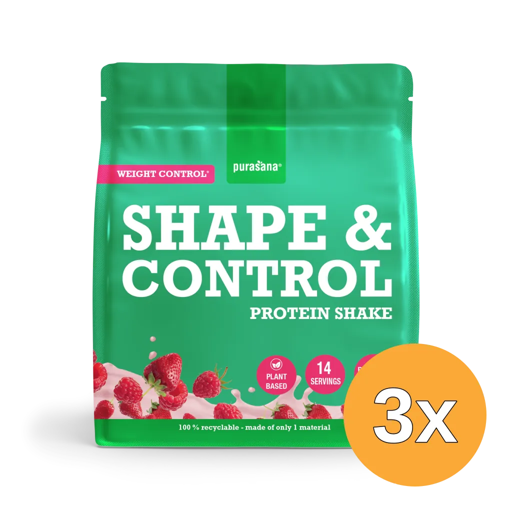 3x Purasana Shape & Control Plant Protein Rode Vruchten (350 gr)