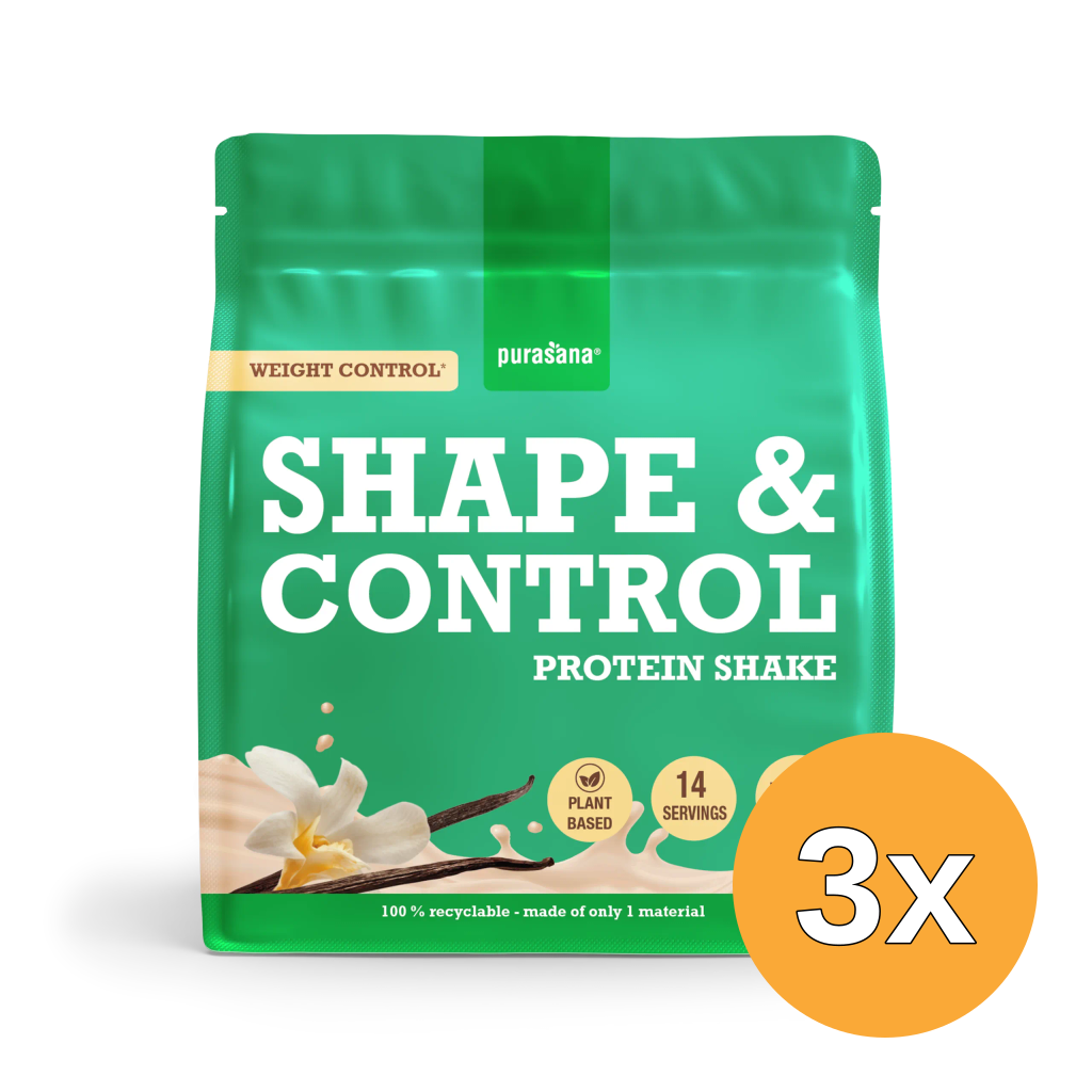 3x Purasana Shape & Control Plant Protein Vanille (350 gr)
