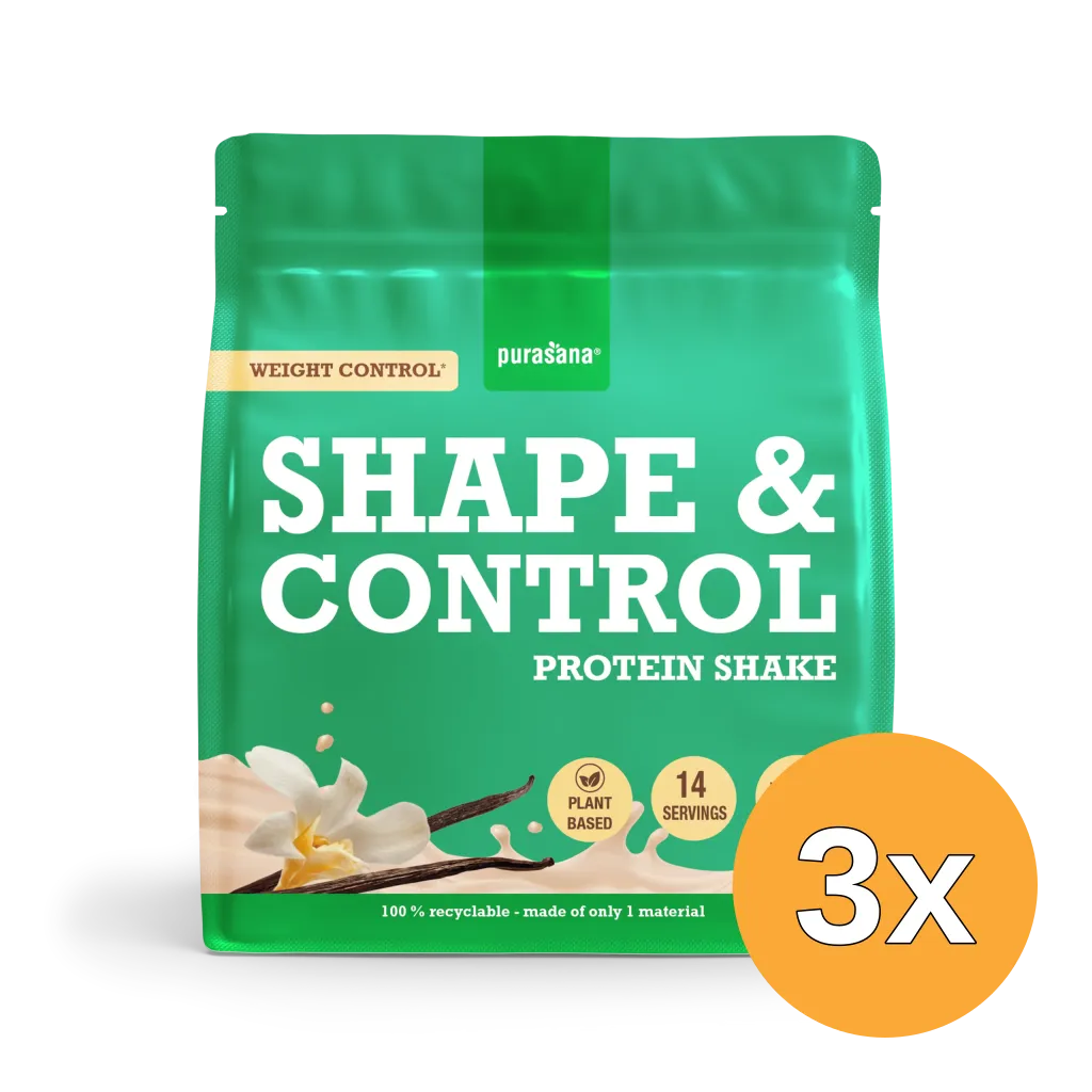 3x Purasana Shape & Control Plant Protein Vanille (350 gr)