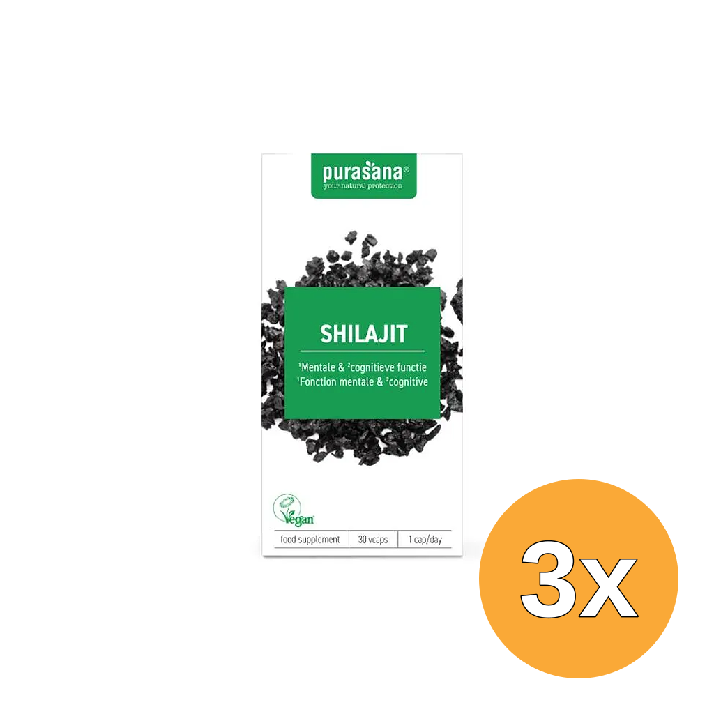 3x Purasana Shilajit 500mg Vegan (30 vega capsules)