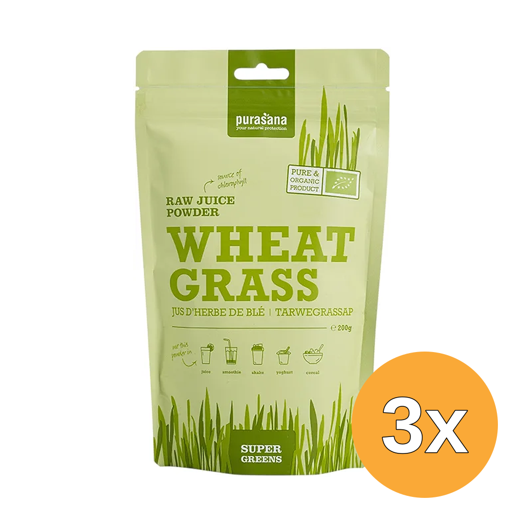 3x Purasana Tarwegras Sappoeder Bio (200 gr)