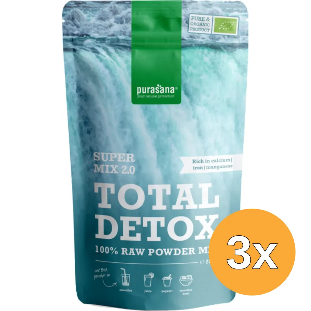 3x Purasana Total Detox Mix 2.0 Vegan Bio (250 gr)