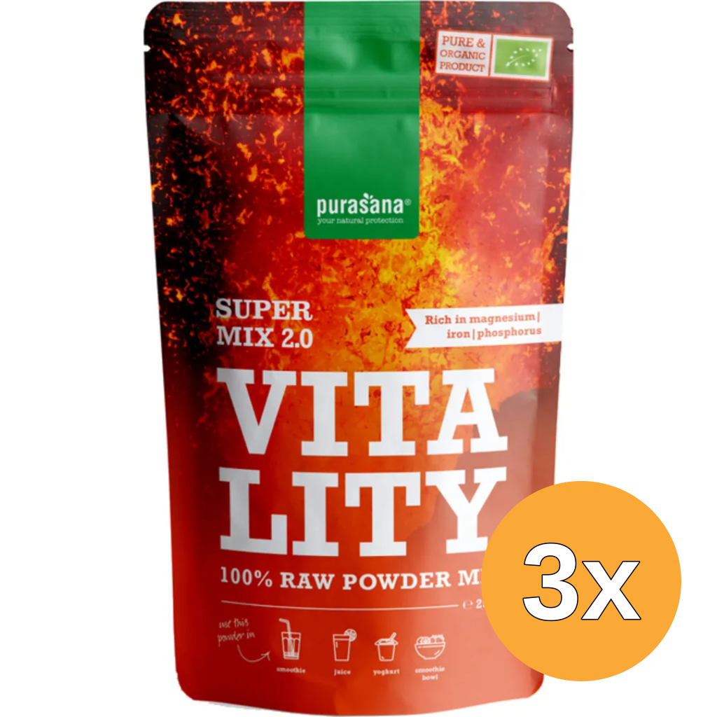 3x Purasana Vitality Mix 2.0 Vegan Bio (250 gr)