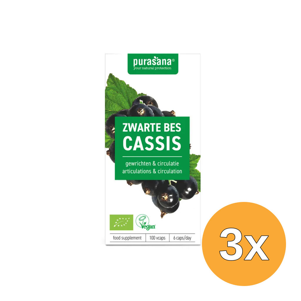 3x Purasana Zwarte Bes 300 Mg Bio (100 vega capsules)
