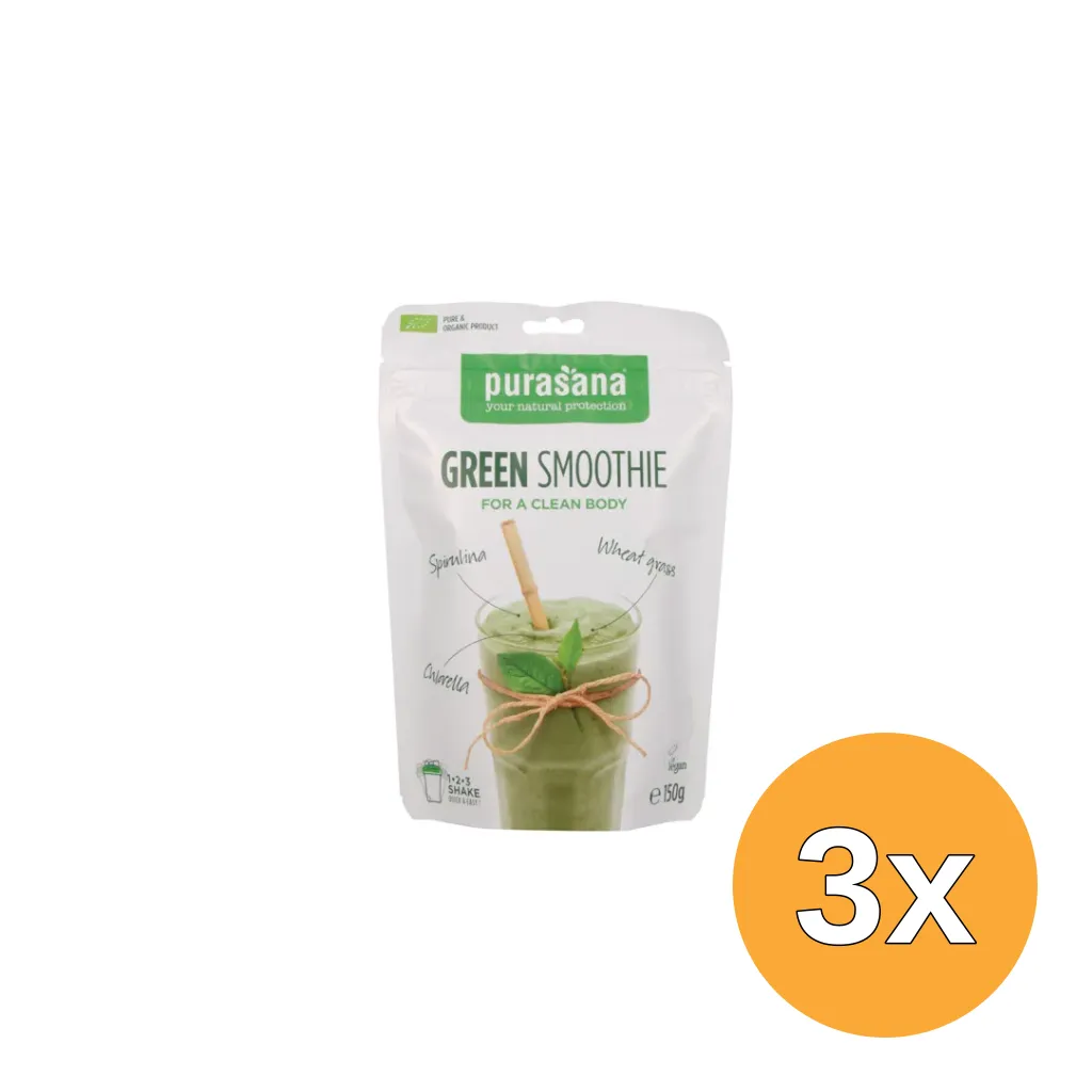 3x Purasanagreen Smoothie Shake Vegan Bio (150 gr)