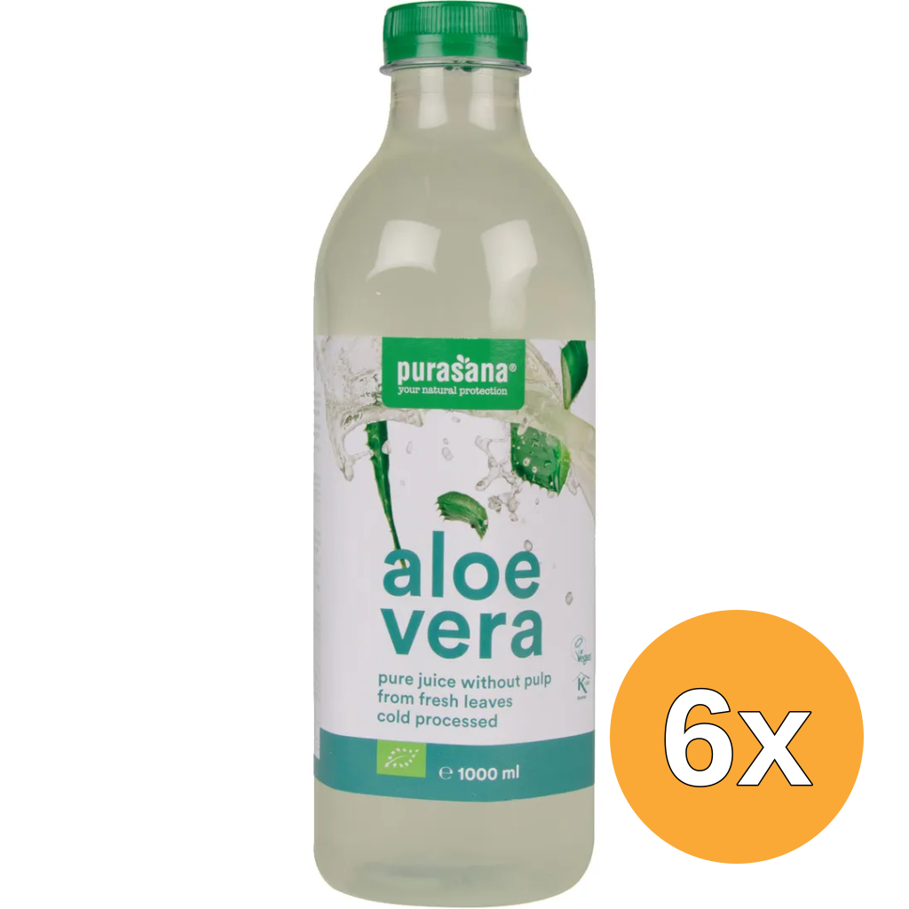 6x Purasana Aloe Vera Sap/Jus Vegan Bio (1000 ml)