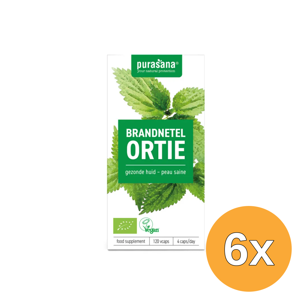 6x Purasana Brandnetel/Ortie Vegan Bio (120 vega capsules)