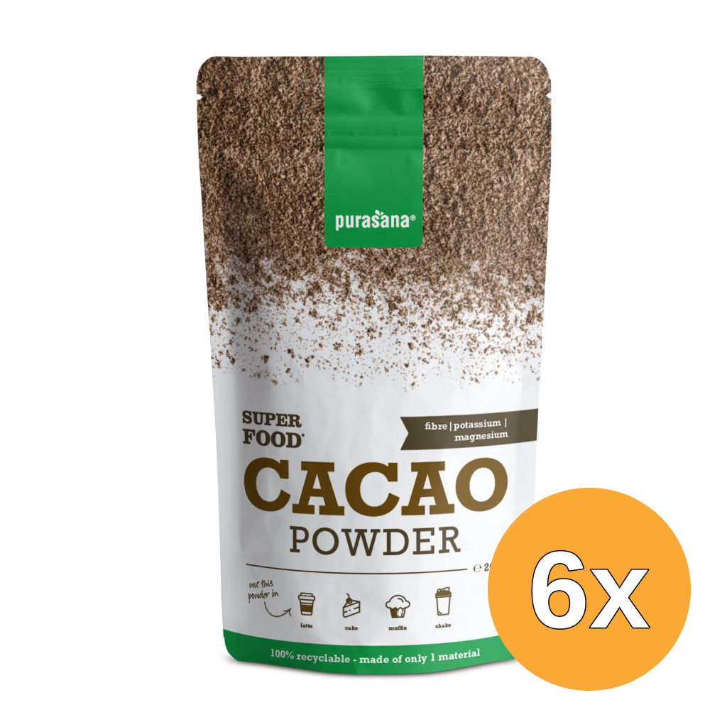 6x Purasana Cacaopoeder (200 gr)