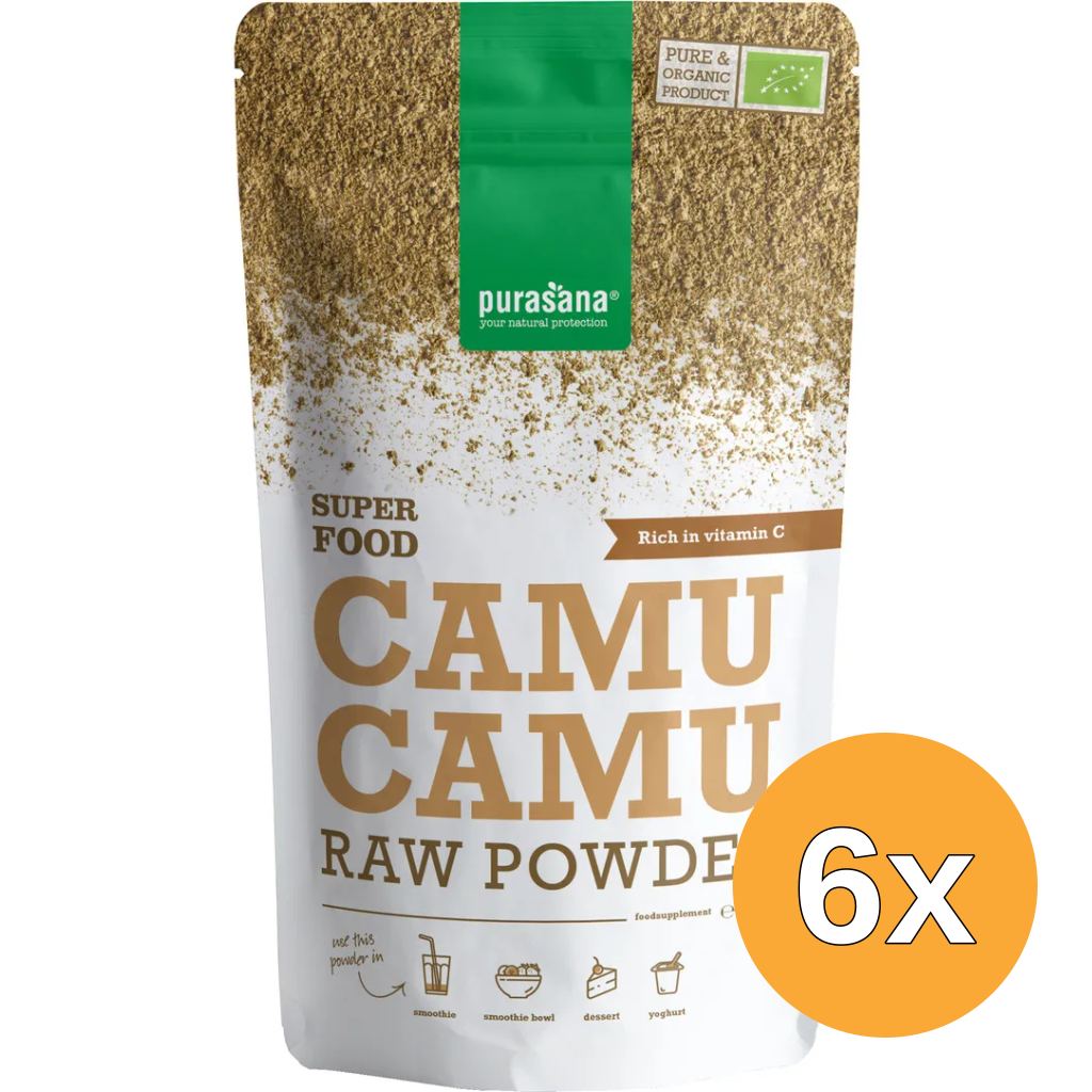 6x Purasana Camu Camu Poeder/Poudre Vegan Bio (100 gr)