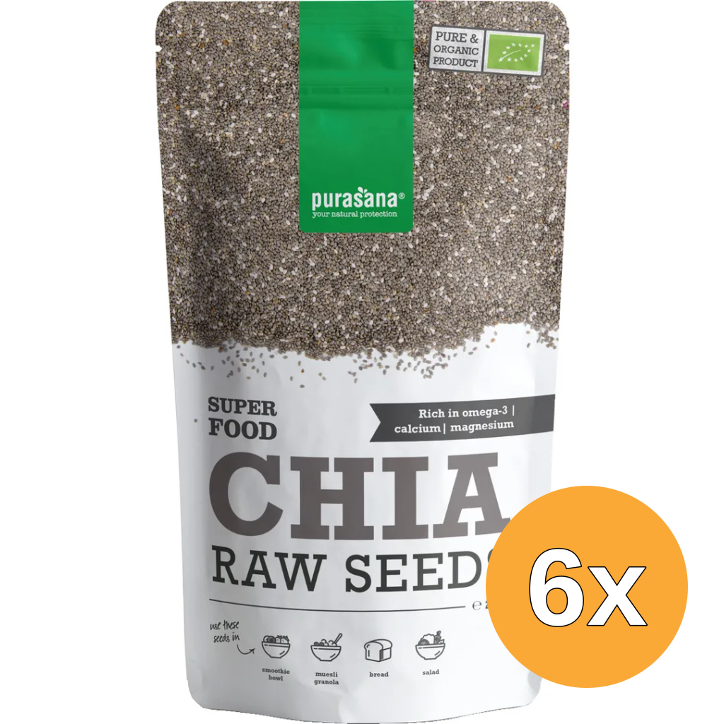 6x Purasana Chia Zaden/Graines Vegan Bio (200 gr)