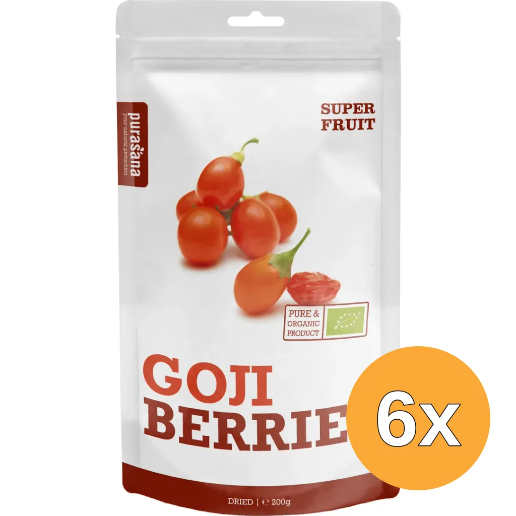 6x Purasana Goji Bessen Vegan Bio (200 gr)