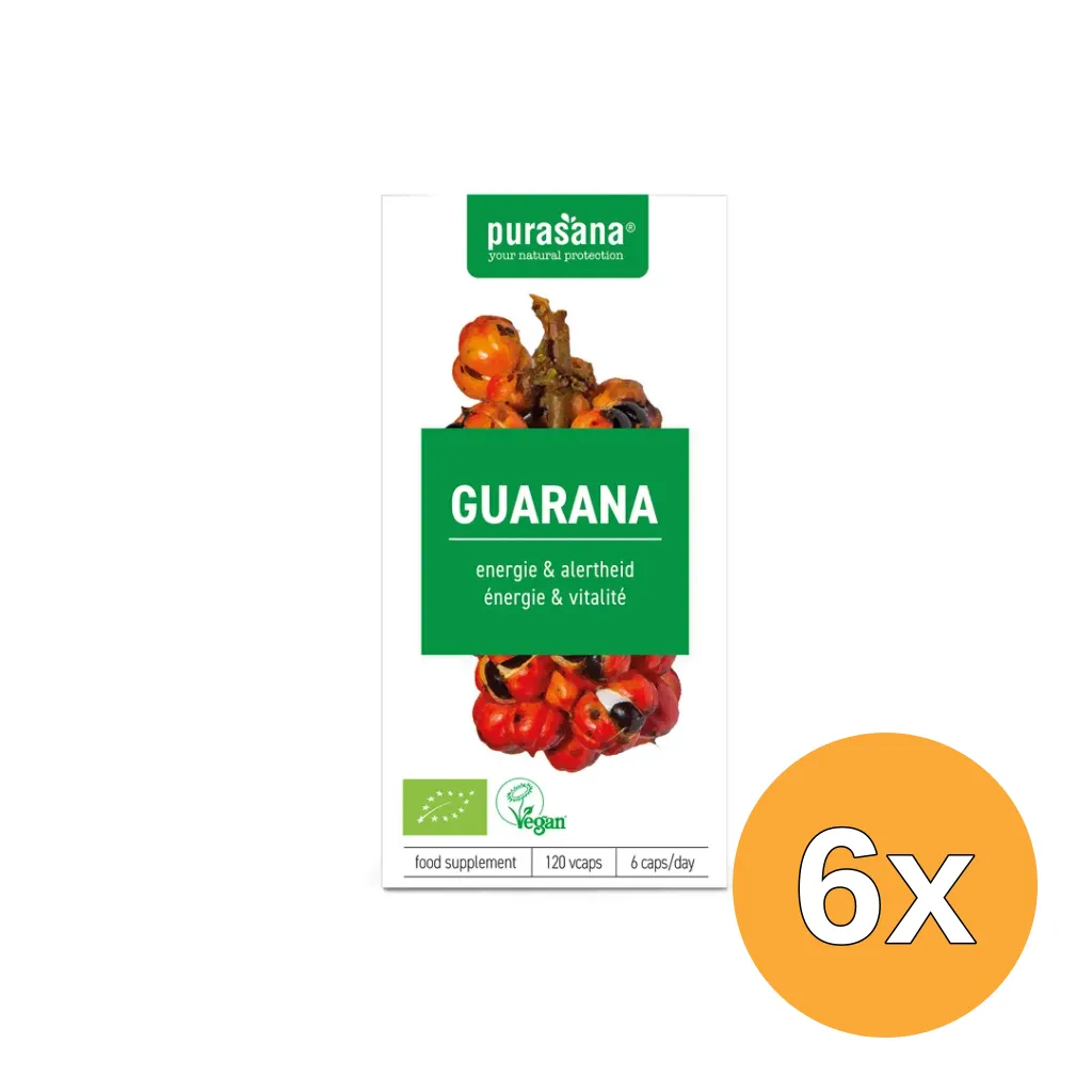 6x Purasana Guarana Vegan Bio (120 vega capsules)