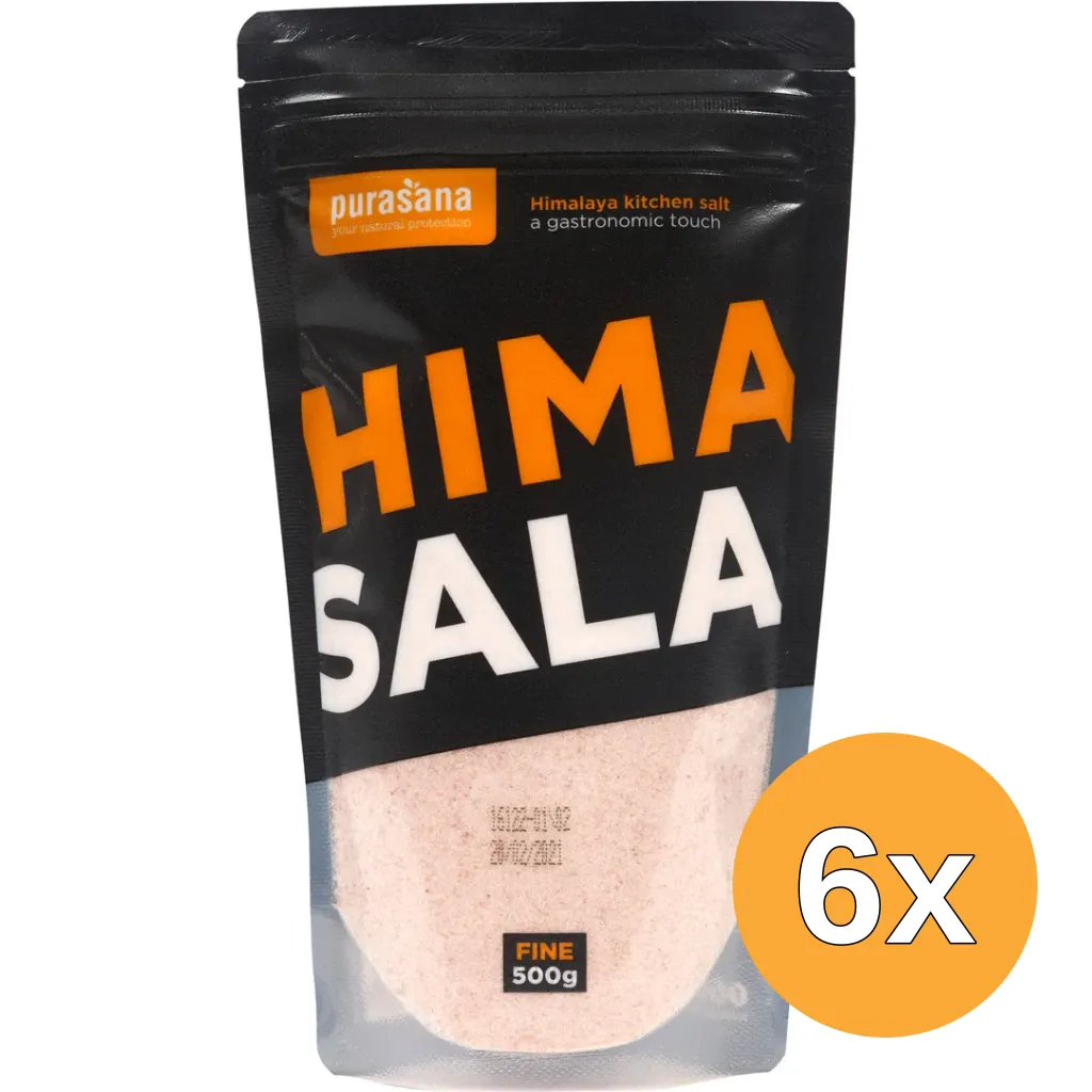 6x Purasana Himasala Keukenzout Fijn Navul/Sel Fin Recharge (500 gr)
