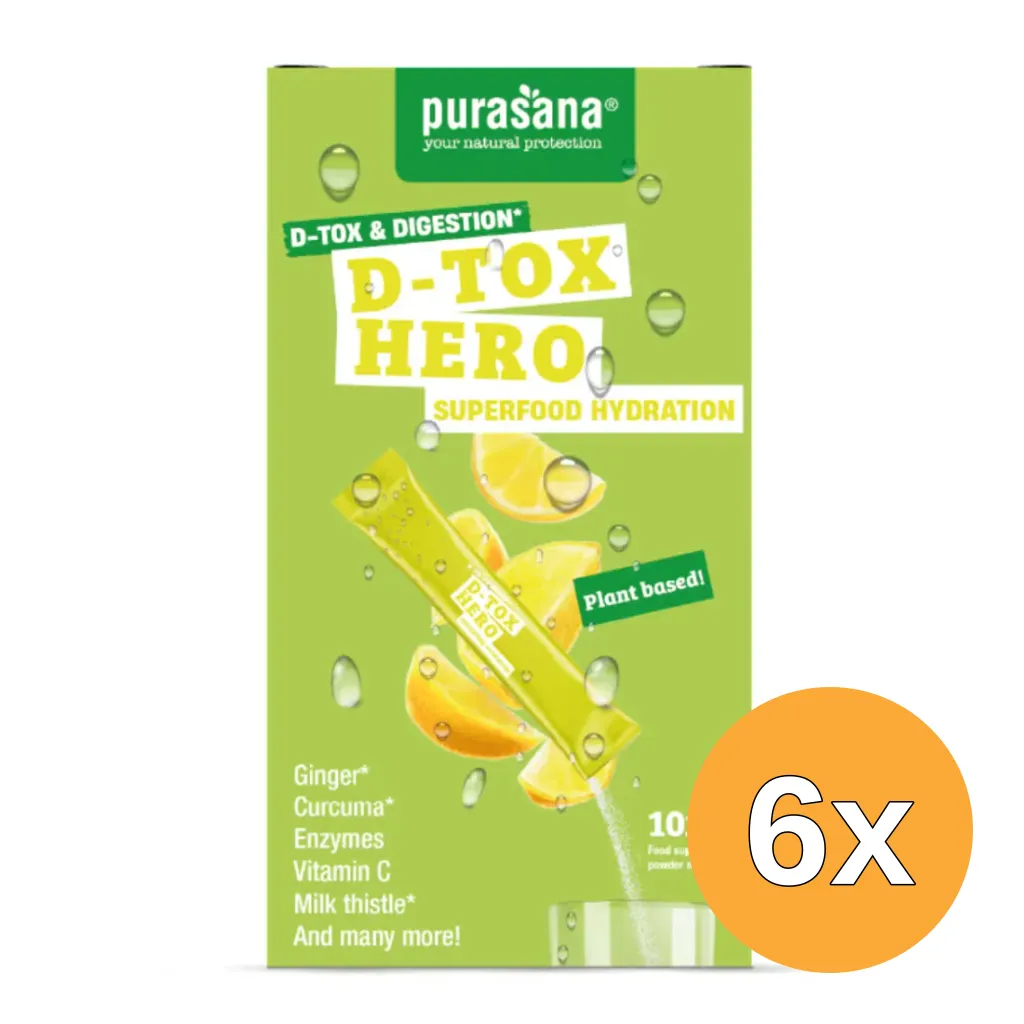 6x Purasana Hydration Superfoods D-Tox Hero (45 gr)