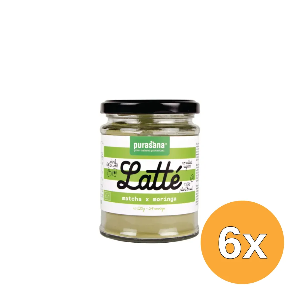 6x Purasana Latte Matcha Moringa Vegan Bio (120 gr)