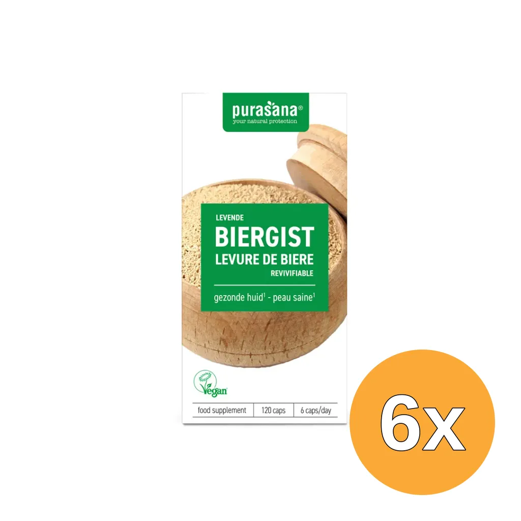 6x Purasana Levende Biergist/Levure De Biere Revivifiable (120 capsules)