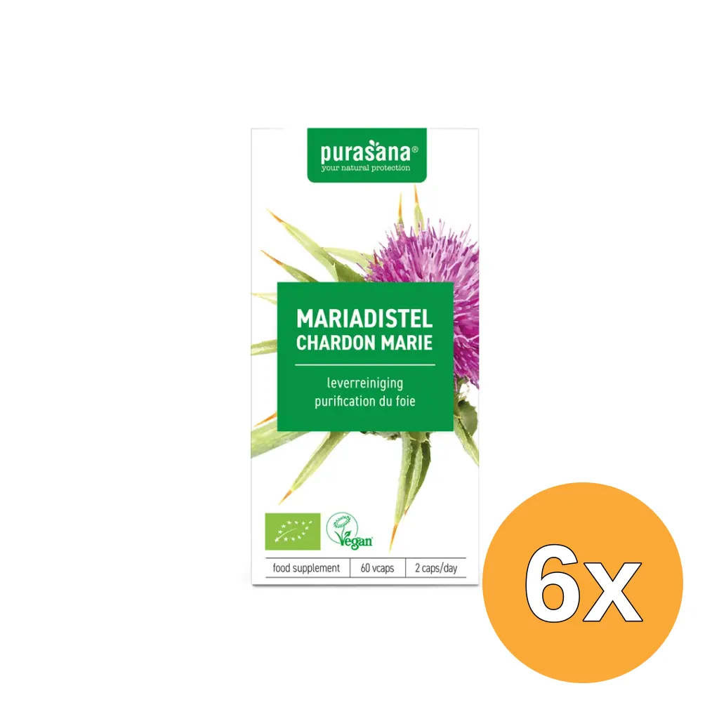 6x Purasana Mariadistel Extract 60 Mg (60 vega capsules)