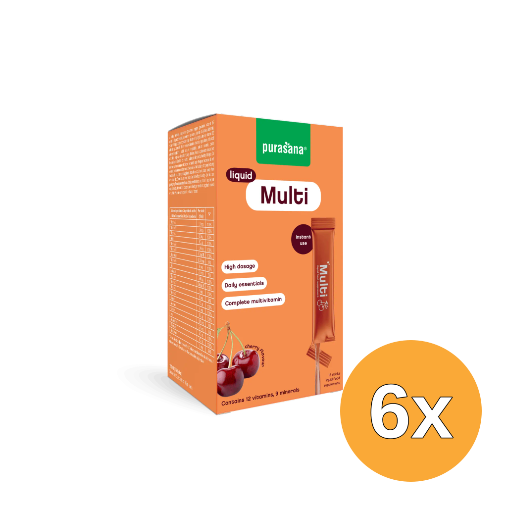 6x Purasana Multivit Liquid Gelstick 10ml (15 stuks)