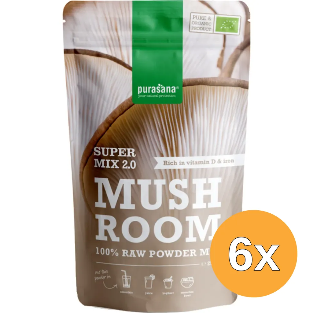 6x Purasana Mushroom Mix 2.0 Vegan Bio (250 gr)