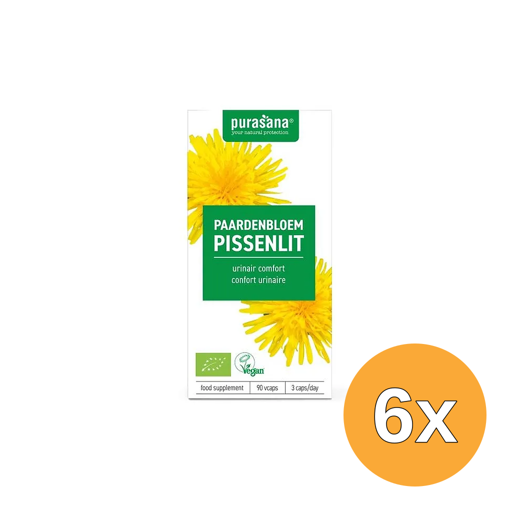 6x Purasana Paardenbloem Vegan Bio (90 vega capsules)