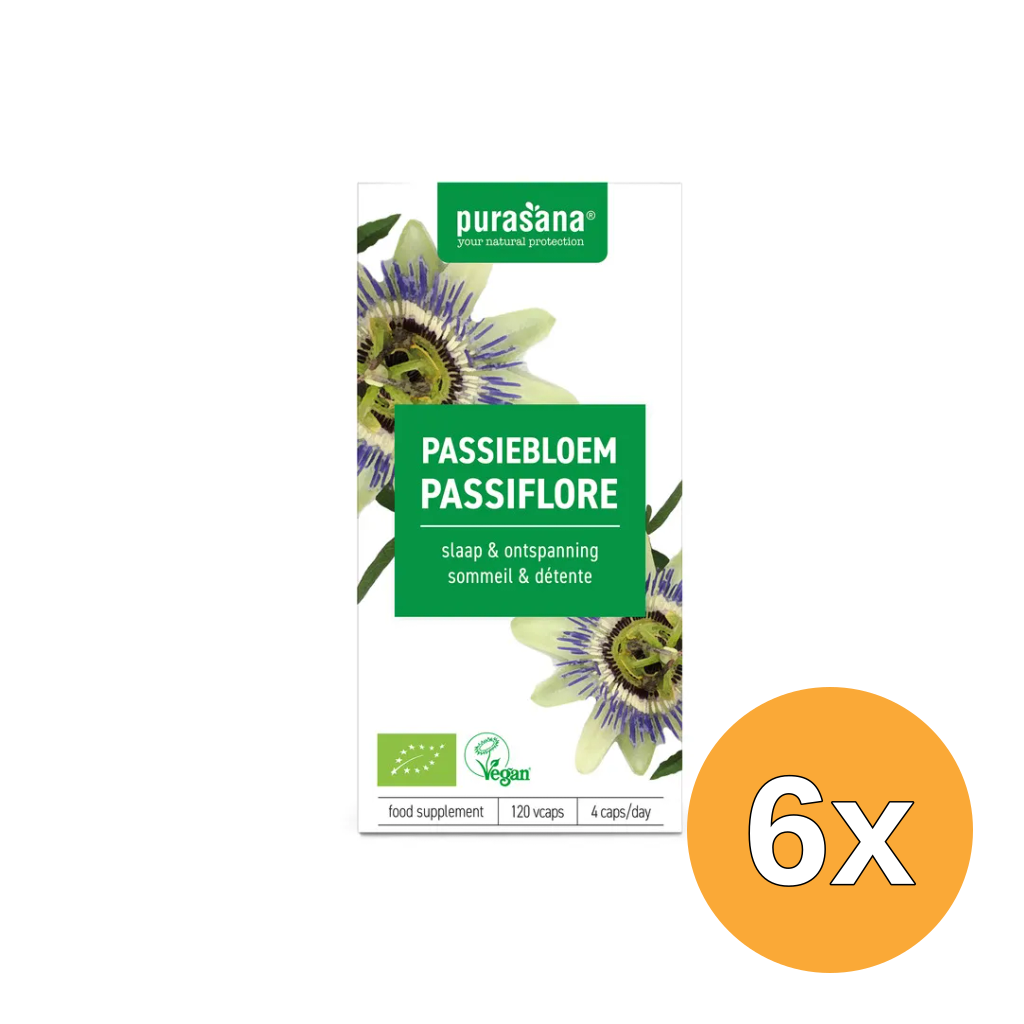 6x Purasana Passiebloem capsules 125 mg 120 (120 vega capsules)