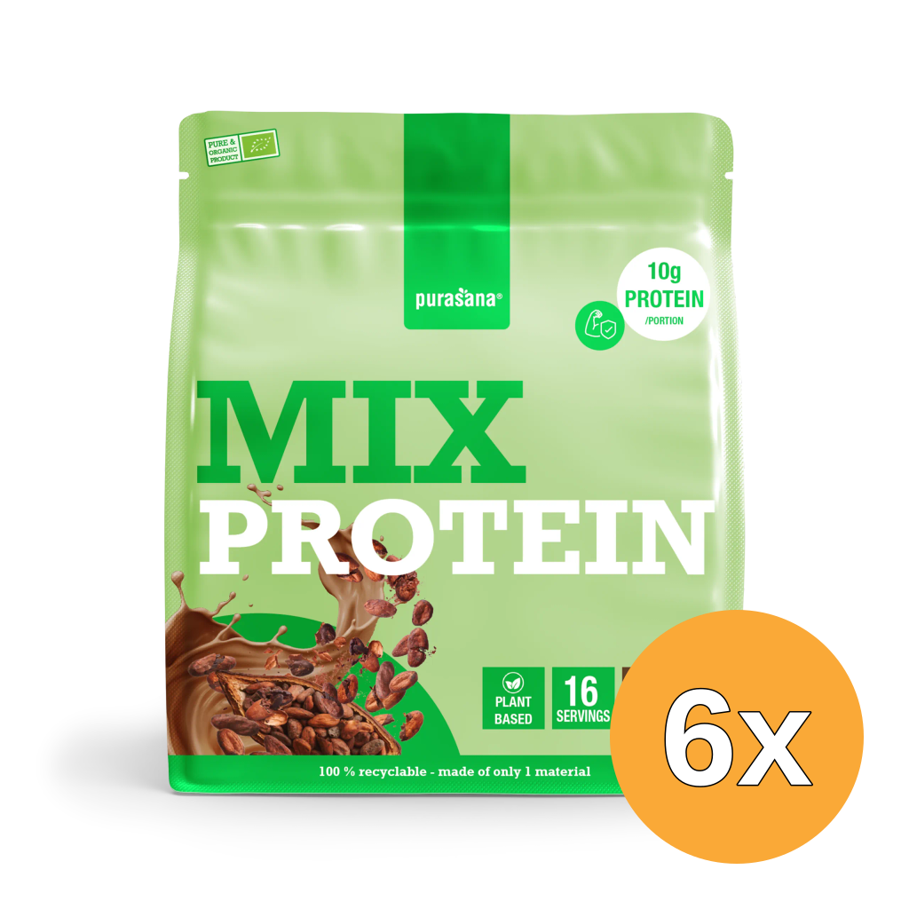 6x Purasana Plant Protein Mix Cacao Bio (400 gr)