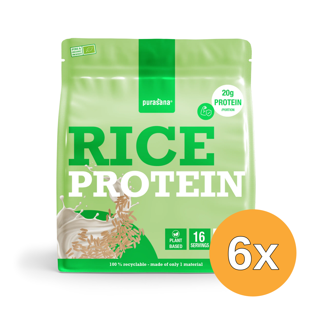 6x Purasana Plant Protein Rijst Natuurlijk Bio (400 gr)